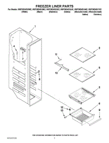04 - Freezer Liner Parts parts for Whirlpool Refrigerator WSF26D4EXY02 from AppliancePartsPros.com