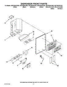 08 - Dispenser Front Parts parts for Whirlpool Refrigerator WSF26D4EXY02 from AppliancePartsPros.com