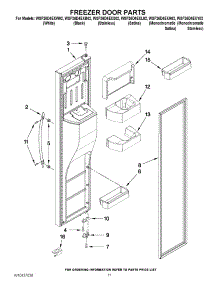 07 - Freezer Door Parts parts for Whirlpool Refrigerator WSF26D4EXS02 from AppliancePartsPros.com