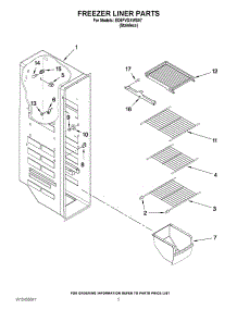 04 - Freezer Liner Parts parts for Whirlpool Refrigerator ED5FVGXWS07 from AppliancePartsPros.com