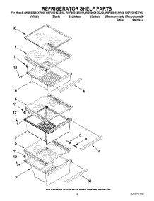 03 - Refrigerator Shelf Parts parts for Whirlpool Refrigerator WSF26D4EXA02 from AppliancePartsPros.com