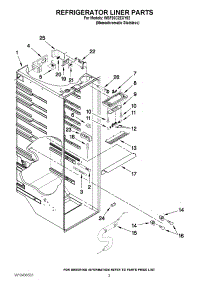 02 - Refrigerator Liner Parts parts for Whirlpool Refrigerator WSF26C2EXY02 from AppliancePartsPros.com