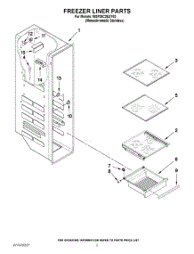 04 - Freezer Liner Parts parts for Whirlpool Refrigerator WSF26C2EXY02 from AppliancePartsPros.com