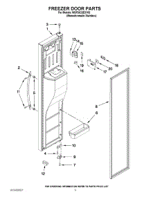 07 - Freezer Door Parts parts for Whirlpool Refrigerator WSF26C2EXY02 from AppliancePartsPros.com