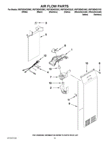 11 - Air Flow Parts parts for Whirlpool Refrigerator WSF26D4EXS02 from AppliancePartsPros.com