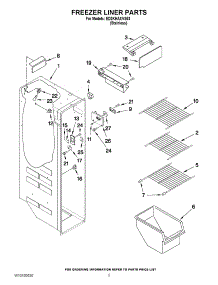 04 - Freezer Liner Parts parts for Whirlpool Refrigerator ED2KHAXVS03 from AppliancePartsPros.com