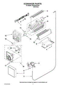 12 - Icemaker Parts parts for Whirlpool Refrigerator ED2KHAXVS03 from AppliancePartsPros.com