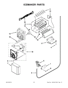 11 - Icemaker Parts parts for Whirlpool Refrigerator WSF26C3EXF01 from AppliancePartsPros.com