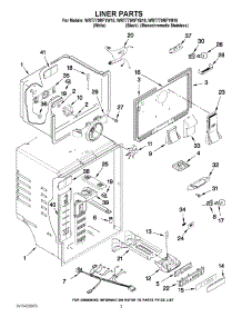 02 - Liner Parts parts for Whirlpool Refrigerator WRT779RFYM10 from AppliancePartsPros.com