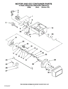 05 - Motor And Ice Container Parts parts for Whirlpool Refrigerator ED5KVEXVL03 from AppliancePartsPros.com