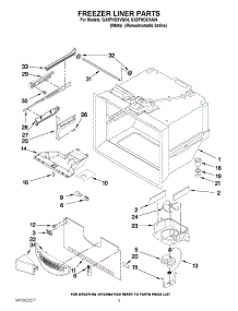 02 - Freezer Liner Parts parts for Whirlpool Refrigerator GX5FHDXVQ04 from AppliancePartsPros.com