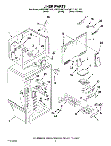 02 - Liner Parts parts for Whirlpool Refrigerator WRT771REYM00 from AppliancePartsPros.com