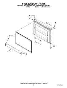04 - Freezer Door Parts parts for Whirlpool Refrigerator WRT771REYW00 from AppliancePartsPros.com