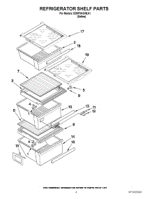 03 - Refrigerator Shelf Parts parts for Whirlpool Refrigerator ED5FVAXWL01 from AppliancePartsPros.com