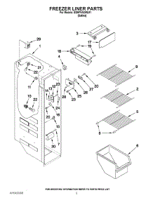 04 - Freezer Liner Parts parts for Whirlpool Refrigerator ED5FVAXWL01 from AppliancePartsPros.com