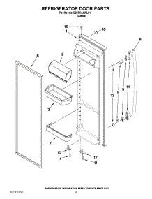 06 - Refrigerator Door Parts parts for Whirlpool Refrigerator ED5FVAXWL01 from AppliancePartsPros.com