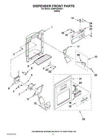 08 - Dispenser Front Parts parts for Whirlpool Refrigerator ED5FVAXWL01 from AppliancePartsPros.com