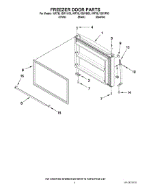 04 - Freezer Door Parts parts for Whirlpool Refrigerator WRT5L1SMYB00 from AppliancePartsPros.com