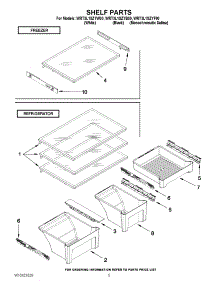 03 - Shelf Parts parts for Whirlpool Refrigerator WRT3L1SZYW00 from AppliancePartsPros.com