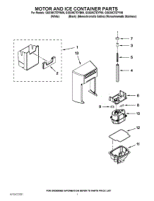 05 - Motor And Ice Container Parts parts for Whirlpool Refrigerator GSS30C7EYB00 from AppliancePartsPros.com