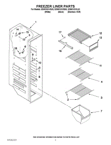 04 - Freezer Liner Parts parts for Whirlpool Refrigerator ED5KVEXVB03 from AppliancePartsPros.com