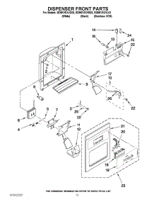 08 - Dispenser Front Parts parts for Whirlpool Refrigerator ED5KVEXVB03 from AppliancePartsPros.com