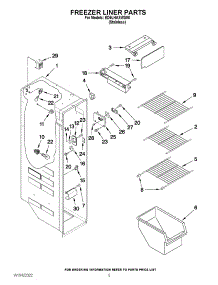 04 - Freezer Liner Parts parts for Whirlpool Refrigerator ED5LHAXWS06 from AppliancePartsPros.com