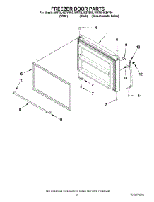 04 - Freezer Door Parts parts for Whirlpool Refrigerator WRT3L1SZYF00 from AppliancePartsPros.com