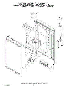 03 - Refrigerator Door Parts parts for Whirlpool Refrigerator WRT3L9SZYB00 from AppliancePartsPros.com