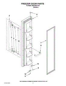 07 - Freezer Door Parts parts for Whirlpool Refrigerator 8ED5FHKXVY04 from AppliancePartsPros.com