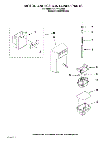 05 - Motor And Ice Container Parts parts for Whirlpool Refrigerator GSS30C6EYY01 from AppliancePartsPros.com