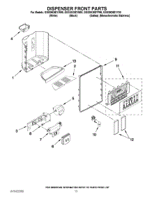 08 - Dispenser Front Parts parts for Whirlpool Refrigerator GSS30C6EYY00 from AppliancePartsPros.com