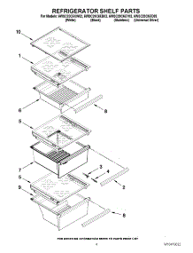 03 - Refrigerator Shelf Parts parts for Whirlpool Refrigerator 6WSC20C6XY02 from AppliancePartsPros.com