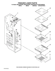 04 - Freezer Liner Parts parts for Whirlpool Refrigerator 6WSC20C6XY02 from AppliancePartsPros.com