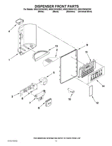08 - Dispenser Front Parts parts for Whirlpool Refrigerator 6WSC20C6XB02 from AppliancePartsPros.com