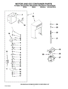 05 - Motor And Ice Container Parts parts for Whirlpool Refrigerator 6WSC20C6XW02 from AppliancePartsPros.com
