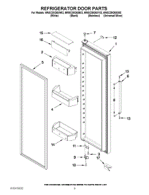 06 - Refrigerator Door Parts parts for Whirlpool Refrigerator 6WSC20C6XW02 from AppliancePartsPros.com