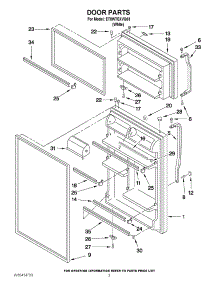 02 - Door Parts parts for Whirlpool Refrigerator ET8WTEXVQ03 from AppliancePartsPros.com