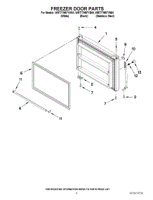 04 - Freezer Door Parts parts for Whirlpool Refrigerator WRT779RFYB00 from AppliancePartsPros.com