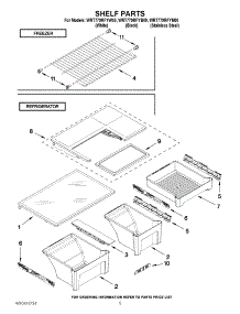 03 - Shelf Parts parts for Whirlpool Refrigerator WRT779RFYW00 from AppliancePartsPros.com