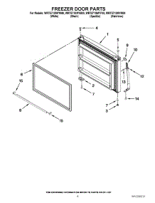 04 - Freezer Door Parts parts for Whirlpool Refrigerator WRT571SMYM00 from AppliancePartsPros.com