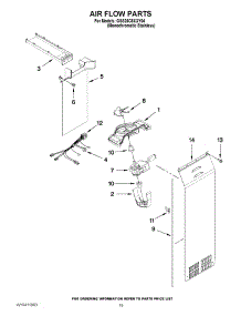 11 - Air Flow Parts parts for Whirlpool Refrigerator GSS26C5XXY04 from AppliancePartsPros.com
