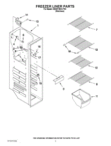 04 - Freezer Liner Parts parts for Whirlpool Refrigerator 8ED5FHKXVY03 from AppliancePartsPros.com