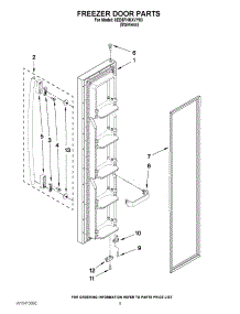 07 - Freezer Door Parts parts for Whirlpool Refrigerator 8ED5FHKXVY03 from AppliancePartsPros.com
