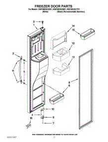 07 - Freezer Door Parts parts for Whirlpool Refrigerator WSF26D2EXY01 from AppliancePartsPros.com