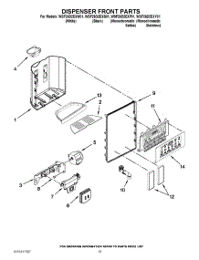 08 - Dispenser Front Parts parts for Whirlpool Refrigerator WSF26D2EXY01 from AppliancePartsPros.com