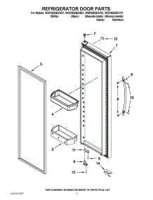 06 - Refrigerator Door Parts parts for Whirlpool Refrigerator WSF26D2EXB01 from AppliancePartsPros.com
