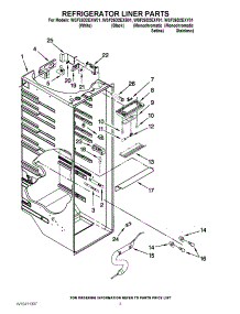 02 - Refrigerator Liner Parts parts for Whirlpool Refrigerator WSF26D2EXW01 from AppliancePartsPros.com