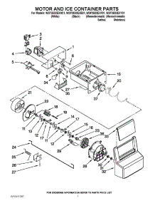 05 - Motor And Ice Container Parts parts for Whirlpool Refrigerator WSF26D2EXW01 from AppliancePartsPros.com