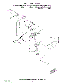 11 - Air Flow Parts parts for Whirlpool Refrigerator WSF26C2EXB01 from AppliancePartsPros.com